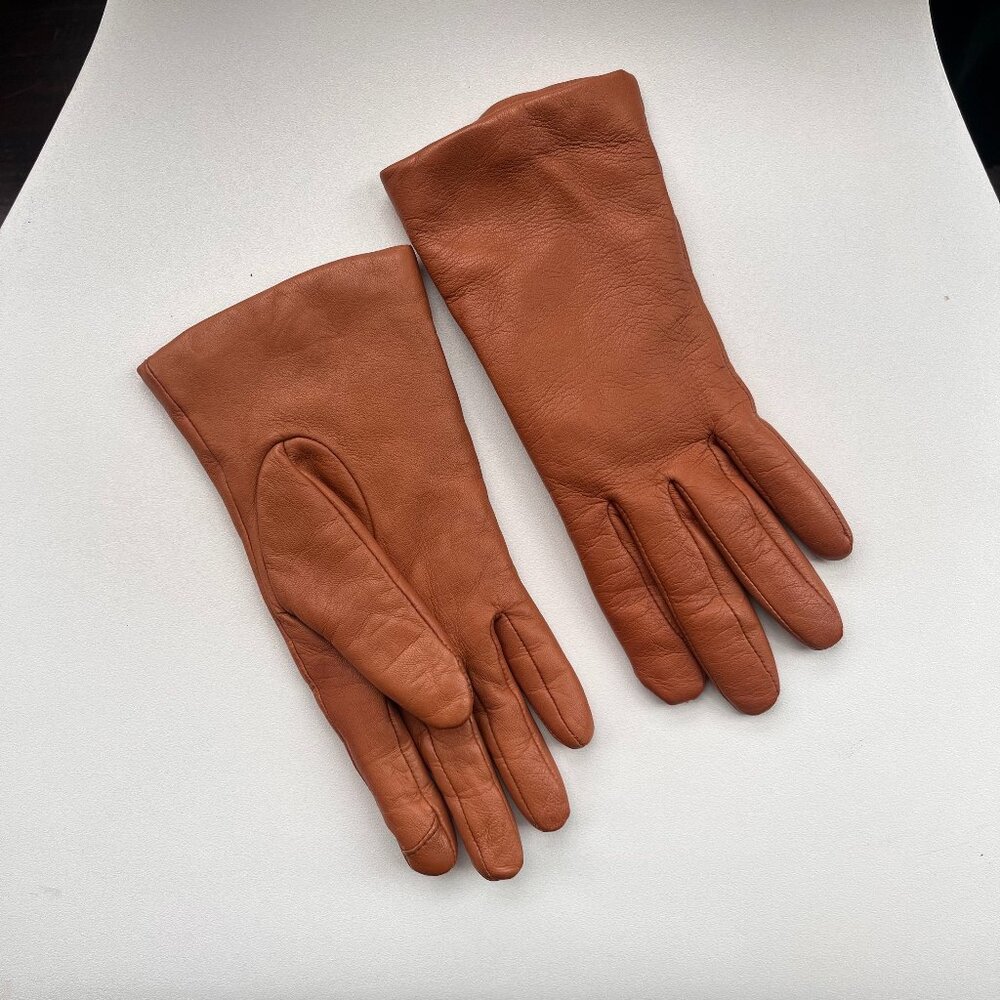 J.Crew Leather Gloves with Wool Lining – Size Small